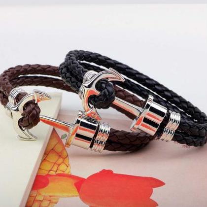 New Fashion Charm Leather Anchor Br..