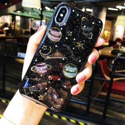 Fashion Planet Space Transparent Phone Case Cover..