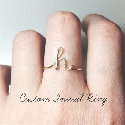 Gold Silver A-z 26 Letters Initial Name Rings For..