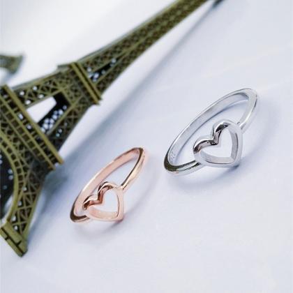 Fashion Silver / Rose Gold Heart Shaped Ring For..