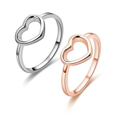 Fashion Silver / Rose Gold Heart Shaped Ring For..