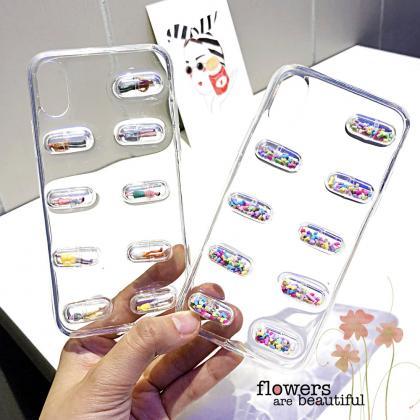 3d Cute Pills Capsules Cartoon Soft Phone Case