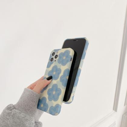 Blue Flower Silicone Phone Case