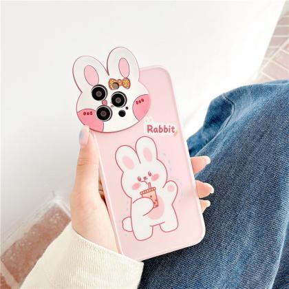 3d Lens Camera Protection Rabbit Silicone Phone..