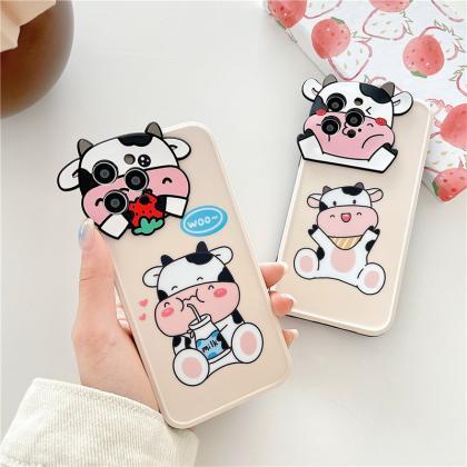 Cow Lens Protection Phone Case Soft Imd Back Cover