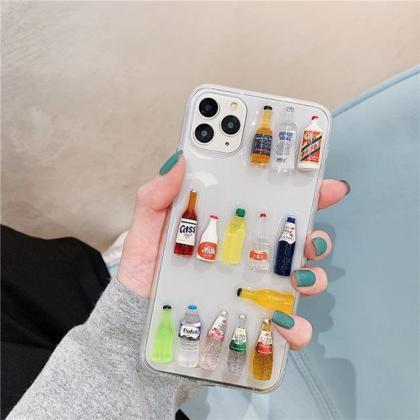 3d Drink Bottle Clear Phone Cases Soft Silicone..