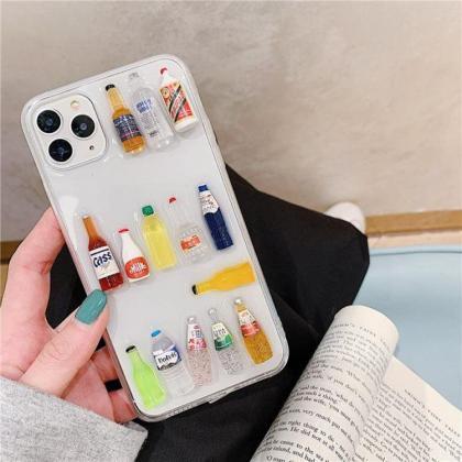 3d Drink Bottle Clear Phone Cases Soft Silicone..
