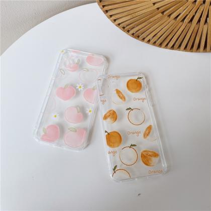 Orange Peach Soft Clear Phone Case