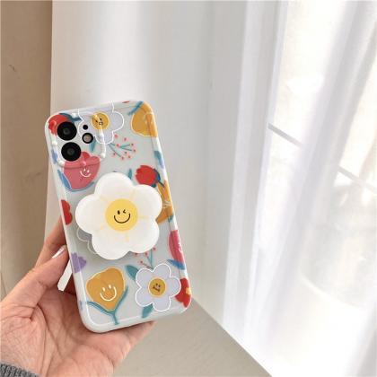 Smile Flower Stand Holder Phone Case