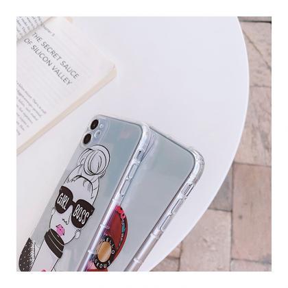 Fashion Girl Soft Silicone Phone Case For Iphone..