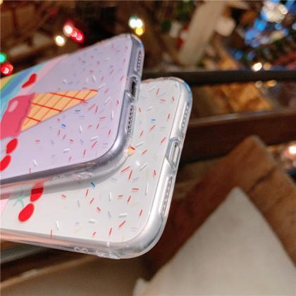 Rainbow Ice Cream Silicone Phone Case For Iphone..