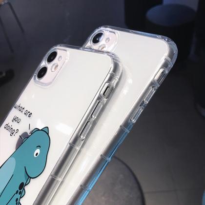 Dinosaur Couple Case Clear Soft Phone Case For..