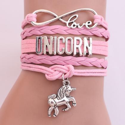 Unicorn Infinity Love Charm Bracelet