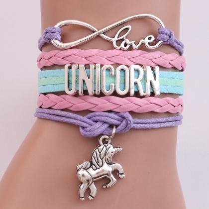 Unicorn Infinity Love Charm Bracelet