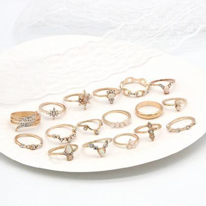 Women Fashion Bohemian Knuckle Ring Set