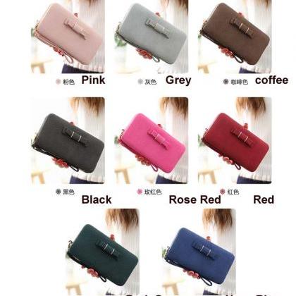 Cute Bowknot Wallet Ladies Handbag Day Clutch Bag