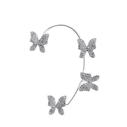 2pcs Fashion Sparkling Butterfly Ear Cuff