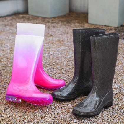 Lady Girls Knee High Waterproof Rain Boots