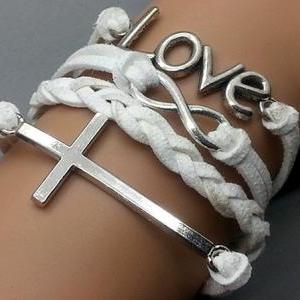Infinity Love & Cross Bracelet Hear..