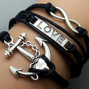 Infinity Love & Anchor Bracelet Charm..
