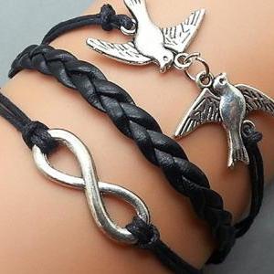 Infinity & Love Bird Bracelet Charm..