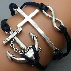 Infinity Cross & Anchor Bracelet Ch..