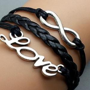 Infinity & Love Bracelet Charm Brac..