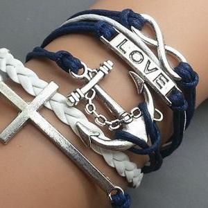 Infinity love Cross & Anchor Bracel..
