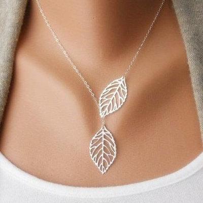 Branch necklace, silver branch neck..