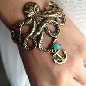 Octopus Bracelet, Anchor charm Brac..