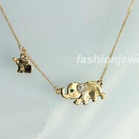 Elephant Family Necklace Women Neck..