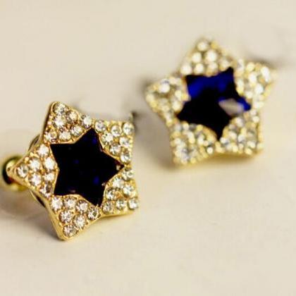 Fashion Jewelry Rinestone Star Earring Cute Ear..