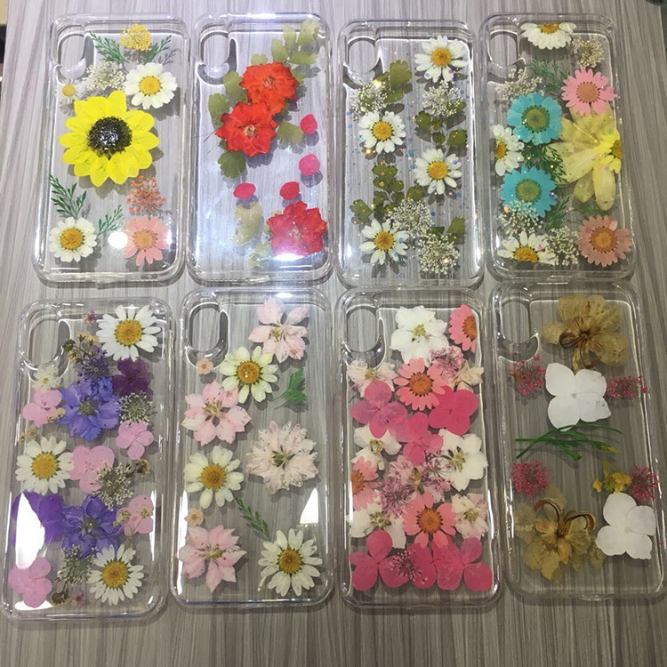 Handmade Dried Real Flower Case Clear Pressed Soft Cover For Iphone 6 6s 7 8 Plus X Xs Xr Xs Max