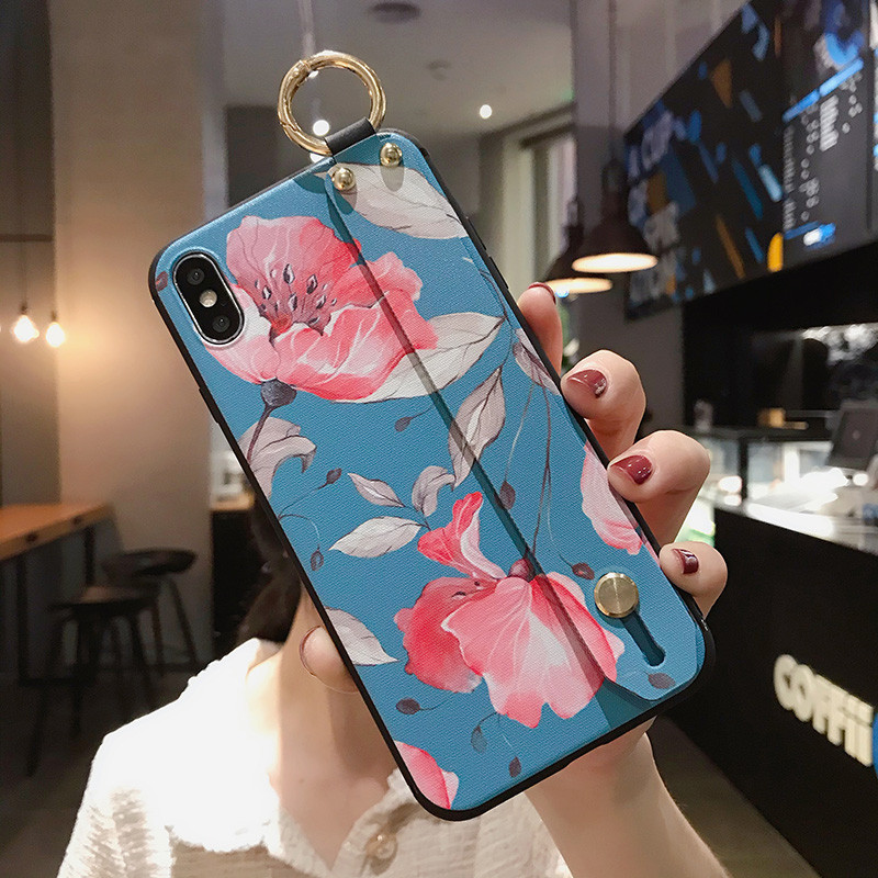 Flower Hand Band Stand Silicone Phone Case on Luulla