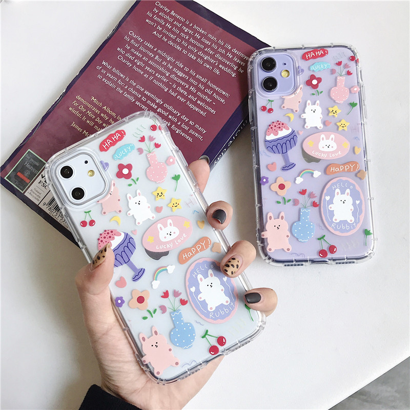 Creative Rabbit Soft Silicone Phone Case For Iphone 14 13 12 11 Pro Max Xr X Xs Max