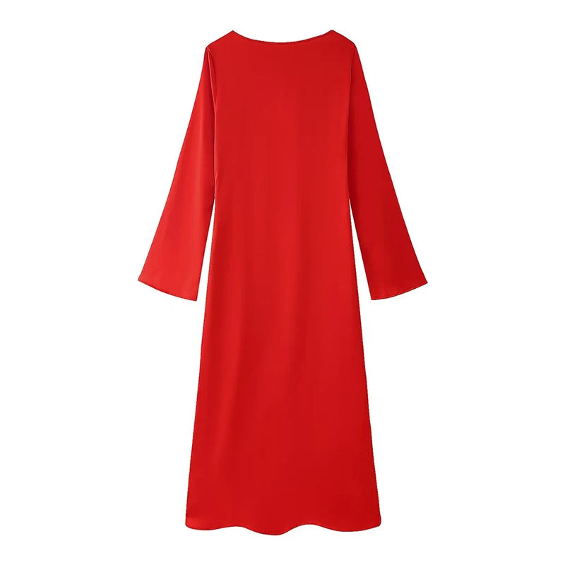 black dress one long sleeve Long Ribbon one sleeved dress – ALBINA DYLA main image 0