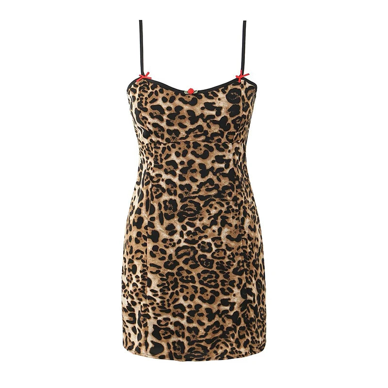 leopard bodycon dress Leopard Print High Neck Mini Bodycon Dress main image 0