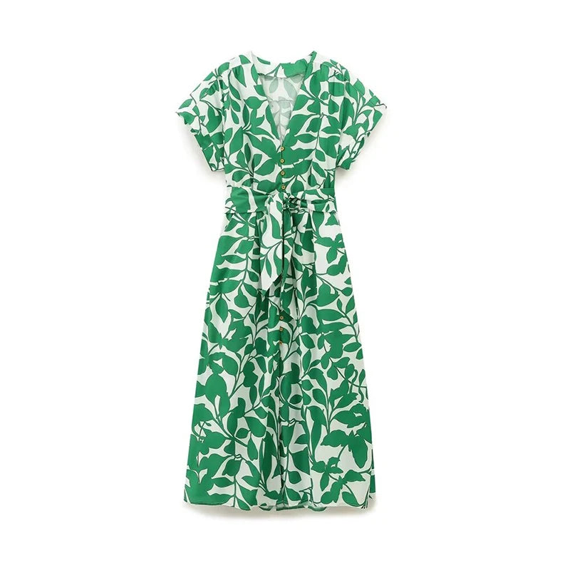 green leaf maxi dress green leaf maxi dress large main image 1