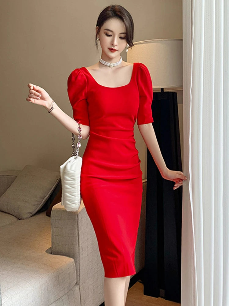 fitted lace wedding dress Collectif Demira Gingerbread Pencil Dress – Suzie's Bombshell Boutique