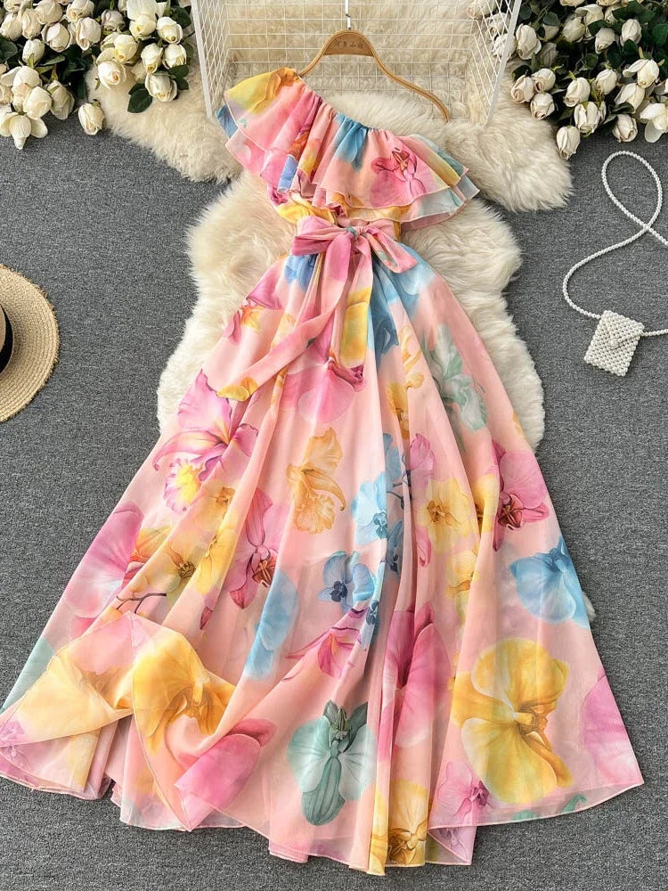 white christmas dresses Caterina Long Dress in Papillon | Women's Designer Dresses main image 0