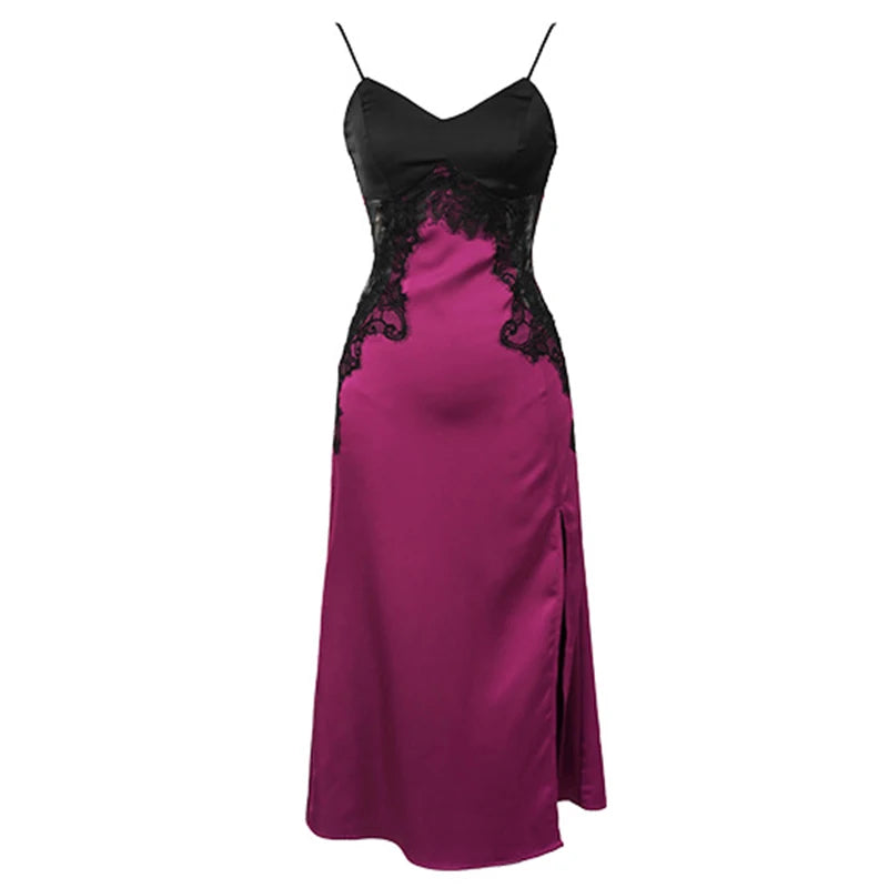 pink satin dress with black lace Blush Fancy Dress
