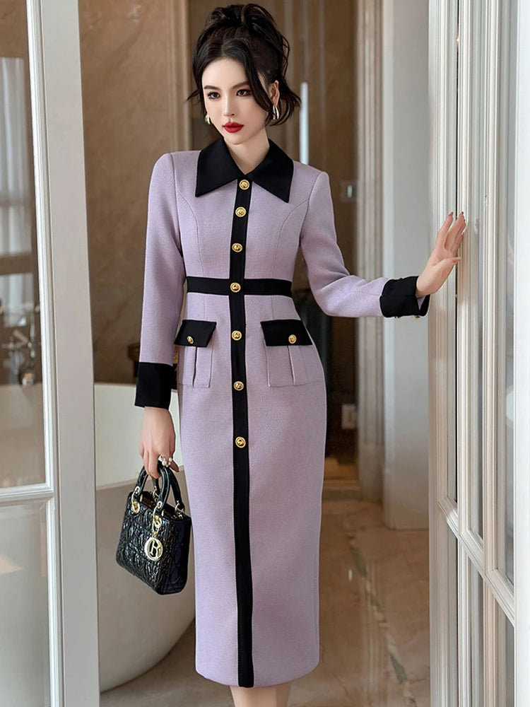 chinese dress ladies Plum Long Sleeve Wrap Midi Dress – AX Paris US main image 0