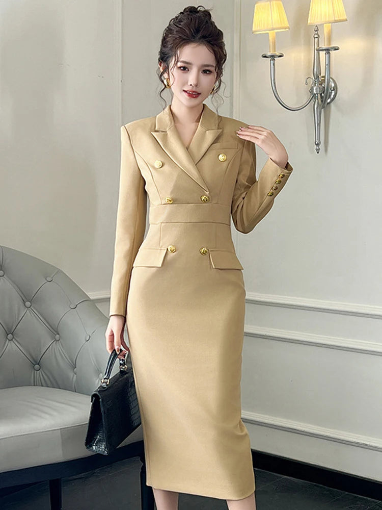 beige business dress A-Line Off Shoulder Satin Beige Long Prom Dress, Beige Formal Evening –  shopluu main image 1