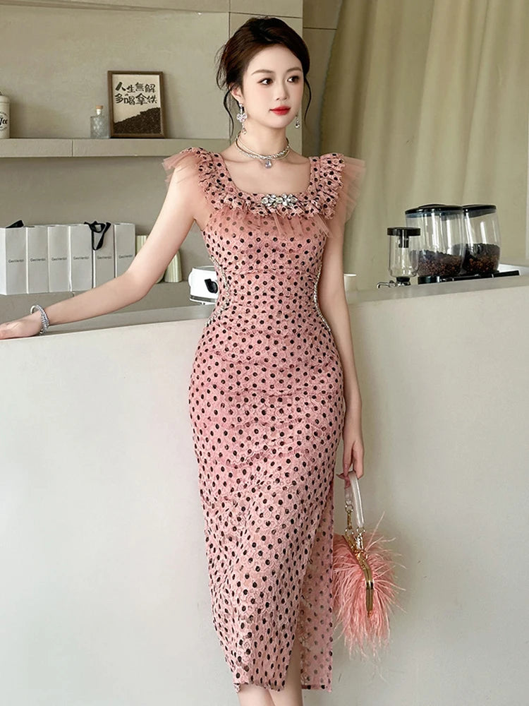 red dresses for women nearby Elegant Red Slinky Slip Dress