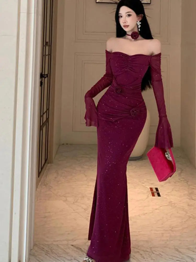 princess polly baby blue dress Wedtrend Women Glitter Burgundy Wedding Guest Dress A Line Round Neck Sequin Mother of Bride Dress with Appliques, Burgundy / US10 main image 1