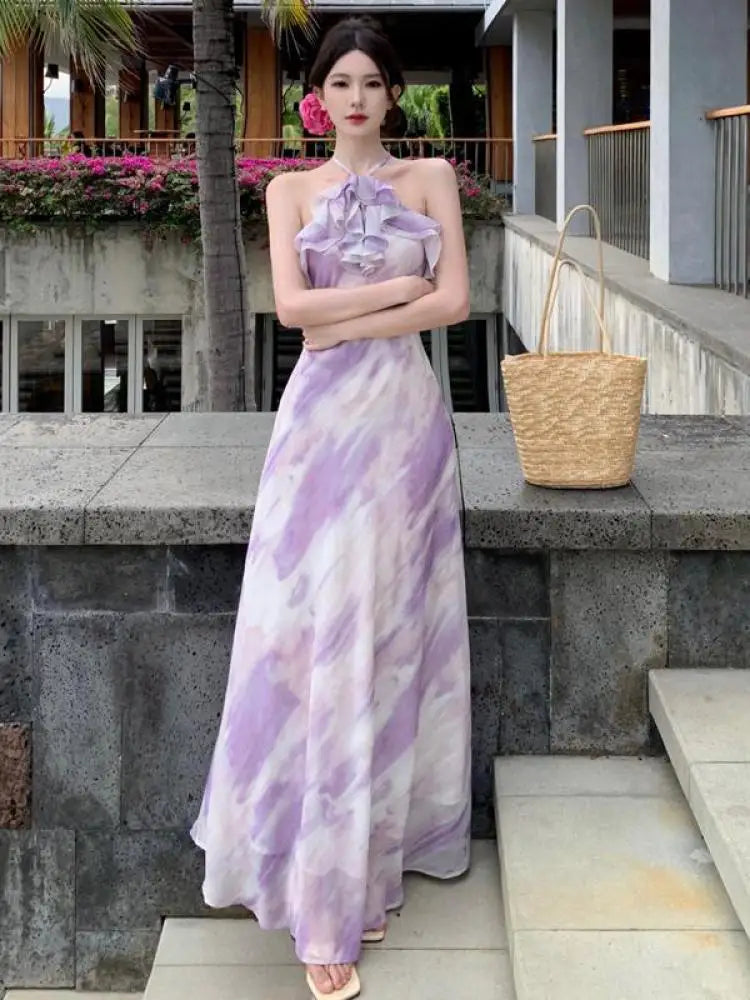 flowy pastel maxi dress YUMAYA MAXI IN PASTEL REEF | CULT MIA main image 0