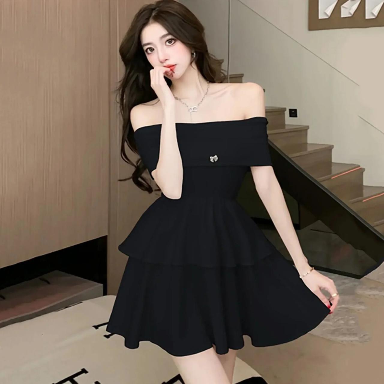 White Dress Chest Wrapping Chic Ruffled A-line Short Skirt Elegant Casual  Prom Dress Women Fashion Party Evening Dress 2024