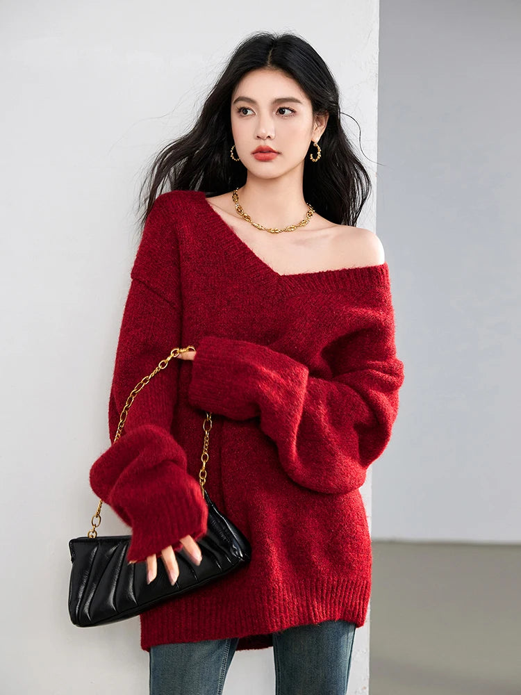 oversized red sweater dress Oversize Christmas Sweater Dress  Unpacking Shop