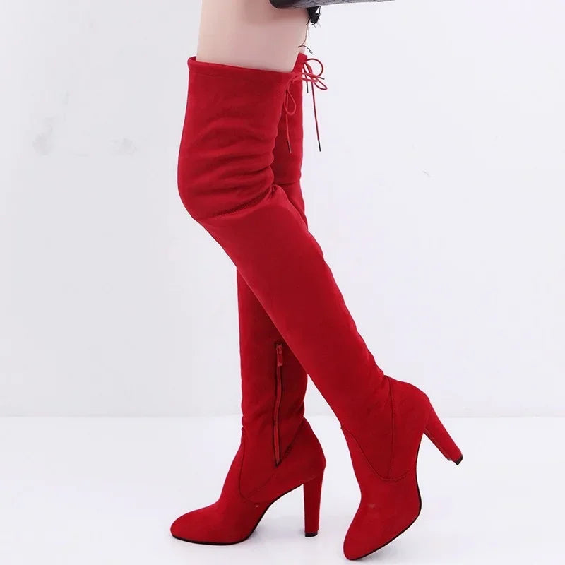 Bold Red Boots REDTOP Red Leather Snip Toe Starry Cutout Tall Cowgirl Boots main image 3