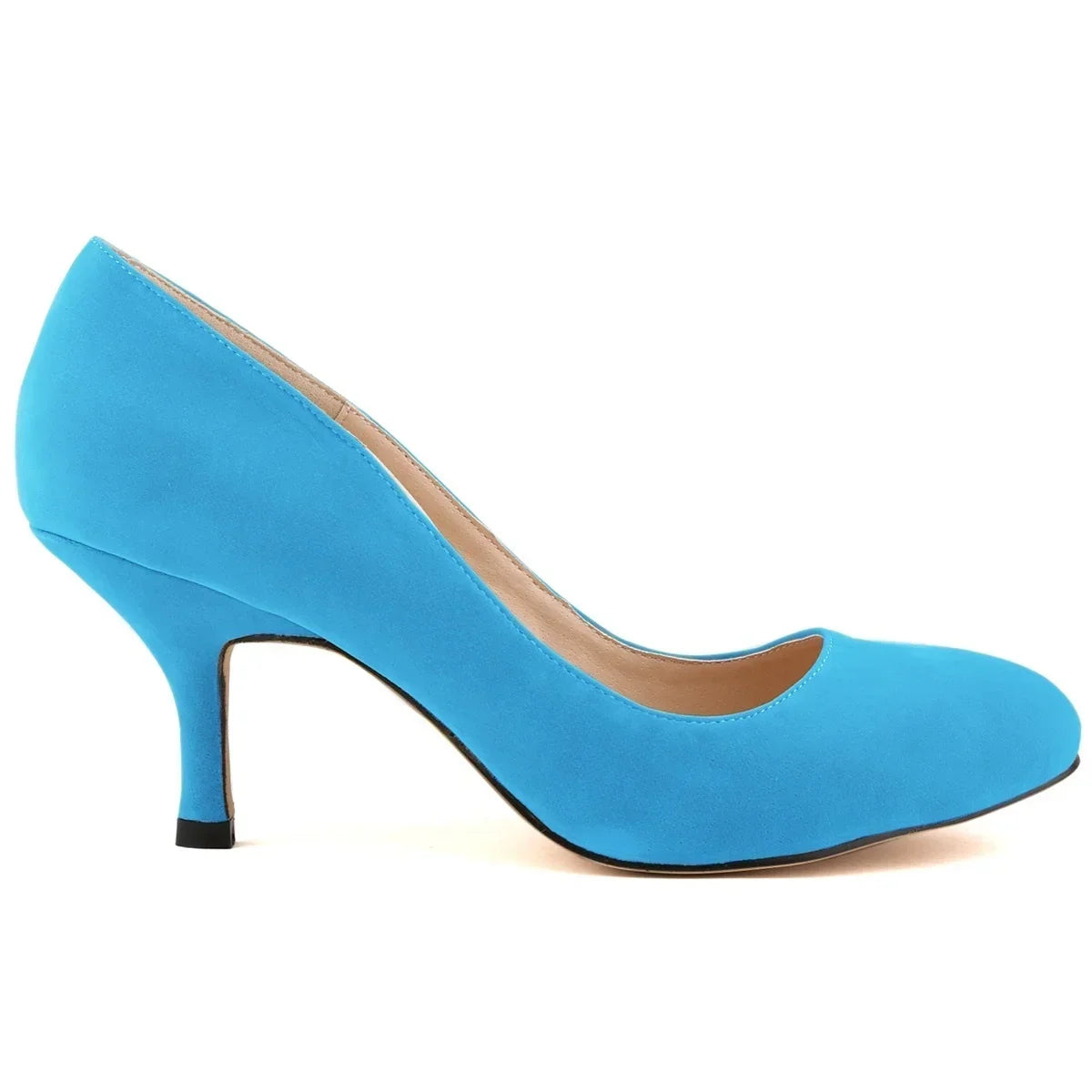 Vibrant Blue Suede Mid-heel Pumps For Women on Luulla
